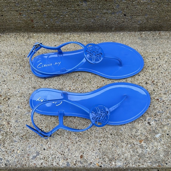 Circus by Sam Edelman Blue Mae Jelly Medallion Thong Sandals Size 8 - Picture 4 of 8